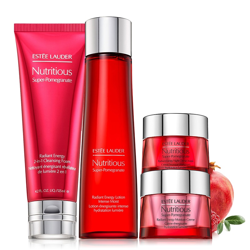 【包税包邮】Estee Lauder 雅诗兰黛红石榴4件组合套装(洁面+倍润水+日晚霜)面部护肤套装礼盒 保湿补水